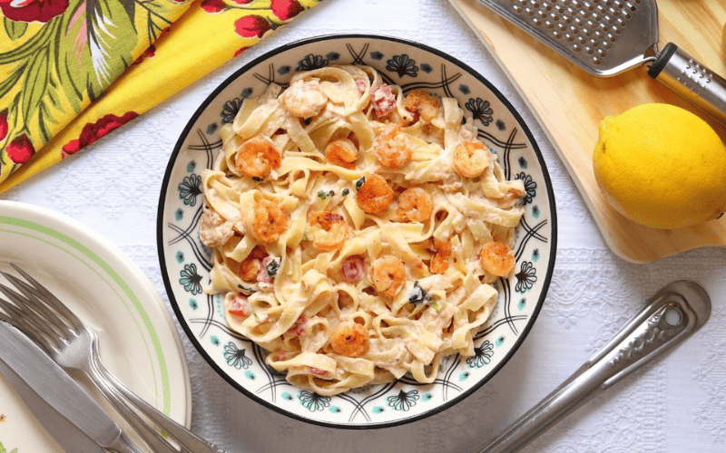 Talharim com Camarão