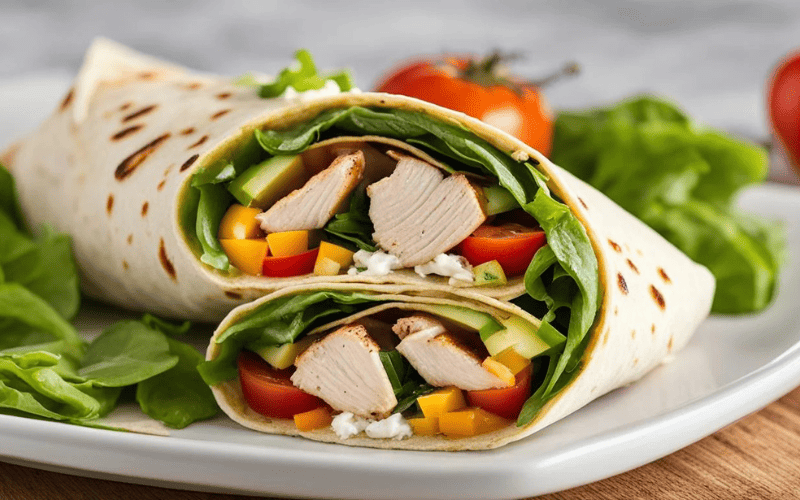 Wrap de Frango Grelhado com Vegetais